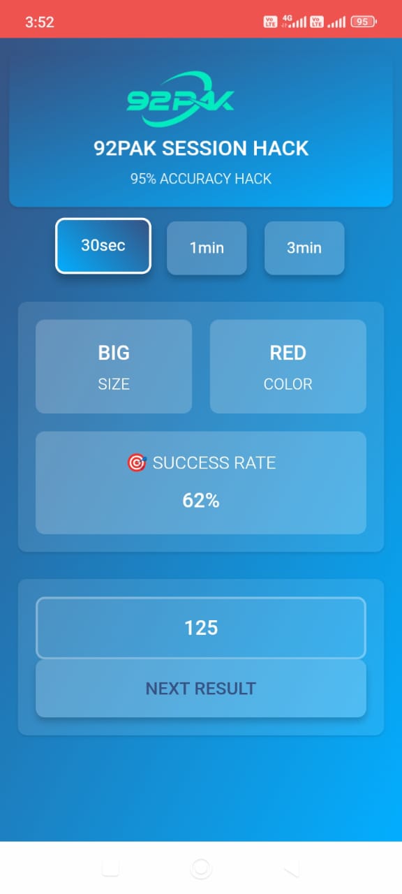 Screenshot Wingo Game play